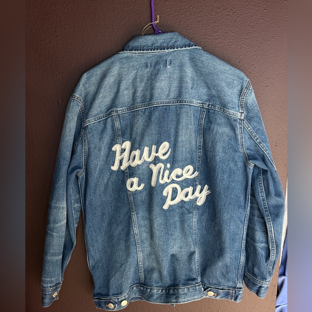 Madewell The Oversized Jean Jacket in Fellows Wash: Embroidered Edition